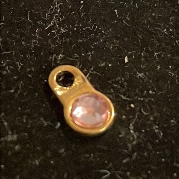 .33” American Girl doll Elizabeth gold tone w/pink sapphire colored gem earrings - Picture 5 of 8